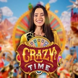 Crazy Time online game logo by Evolution on slimking.org