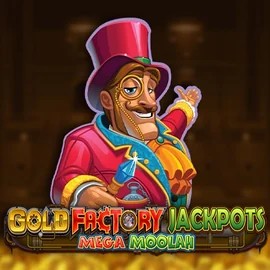 Gold Factory Jackpots Mega Moolah slot visual from Aurum Signature Studios available on slimking.org
