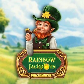 Rainbow Jackpots Megaways slot logo by Red Tiger Gaming at Slimking Casino
