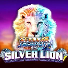 Stellar Jackpots with Silver Lion logo – Jackpots by Lightning Box Game at Slimking Casino